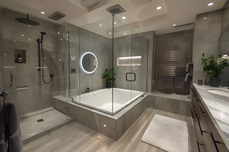 Modern Bathtub with Fixtures